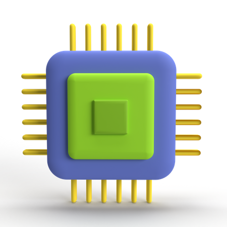 Chip de proceso  3D Icon