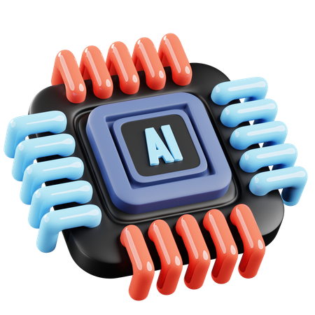 Chip de processador ai  3D Icon