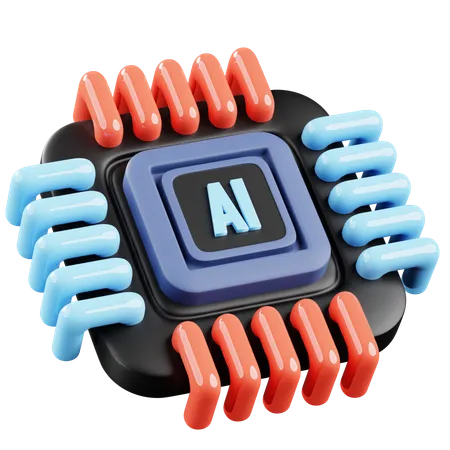 Chip de processador ai  3D Icon