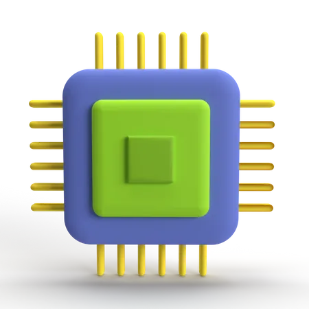 Chip de processo  3D Icon