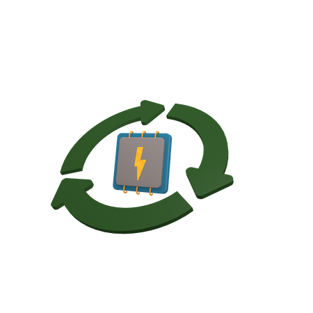 Reciclar chip  3D Icon