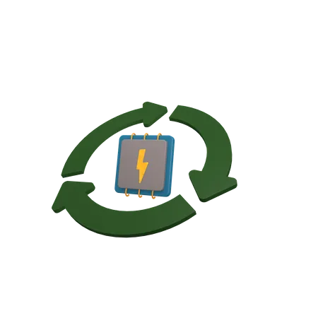 Reciclar chip  3D Icon