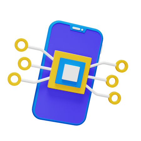 Chip de smartphone  3D Icon