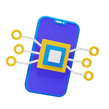 Chip de smartphone  3D Icon