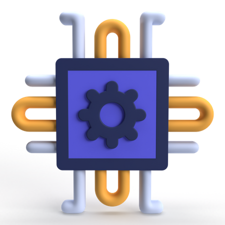 Chip electronico  3D Icon