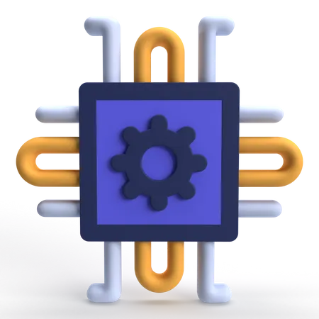 Chip electronico  3D Icon
