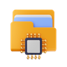 3d microchip file illustration