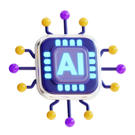 Chip de inteligencia artificial  3D Icon