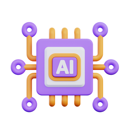 Chip inteligente artificial  3D Icon