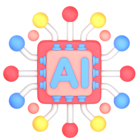 Chip de inteligencia artificial  3D Icon