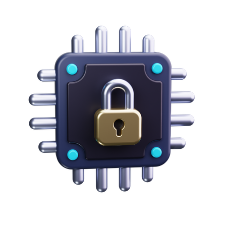 Chip lock  3D Icon