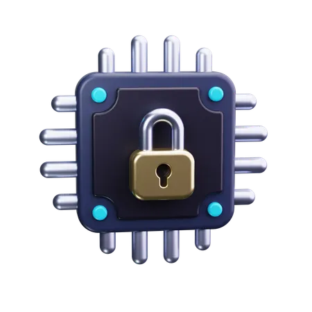 Chip lock  3D Icon