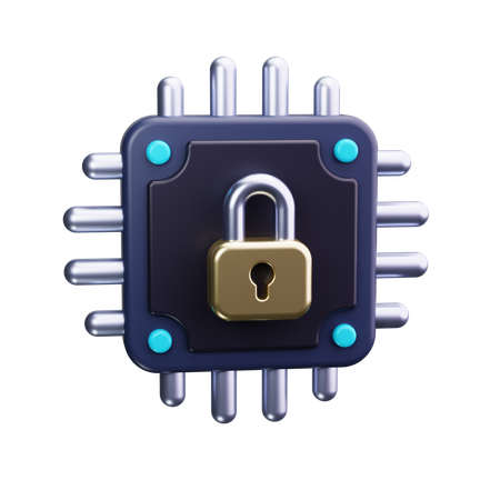 Chip lock  3D Icon