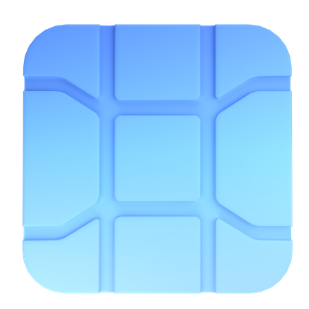 Microprocesador  3D Icon