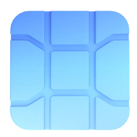 Microprocesador  3D Icon