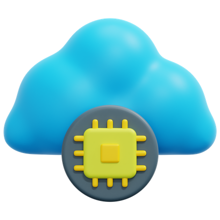 Chip de nube  3D Icon