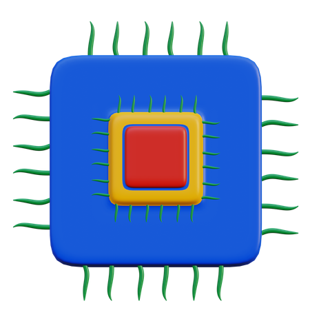 Chip procesador  3D Illustration