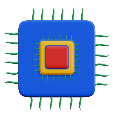 Chip procesador  3D Illustration