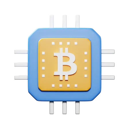 Chip procesador bitcoin  3D Icon