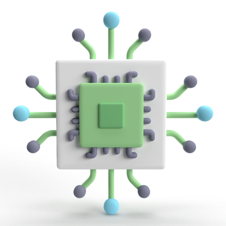 Chip do processador  3D Icon