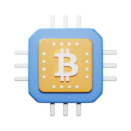 Chip processador bitcoin  3D Icon
