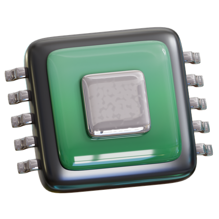 Chip Processor  3D Icon
