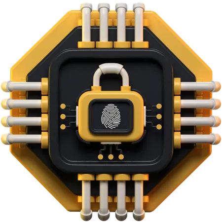 Chip Security  3D Icon