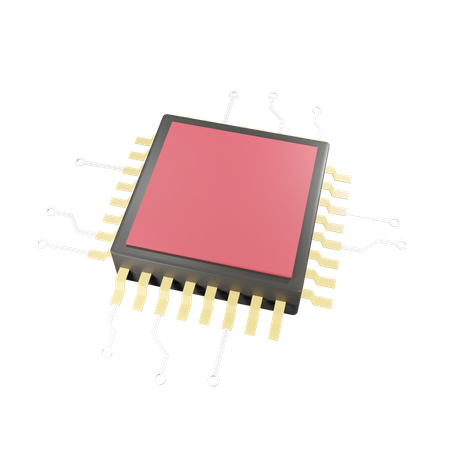 Chip semiconductor  3D Illustration