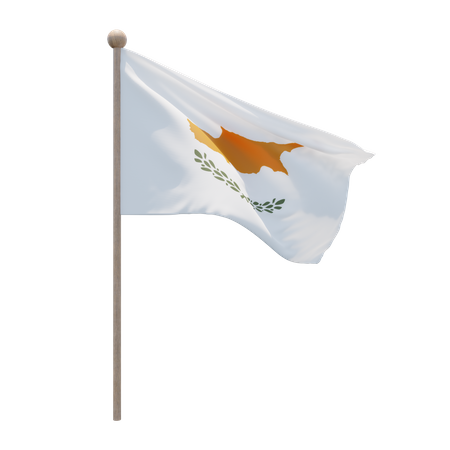 Asta de bandera de chipre  3D Flag