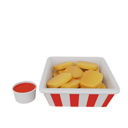 Patatas fritas y salsa  3D Icon