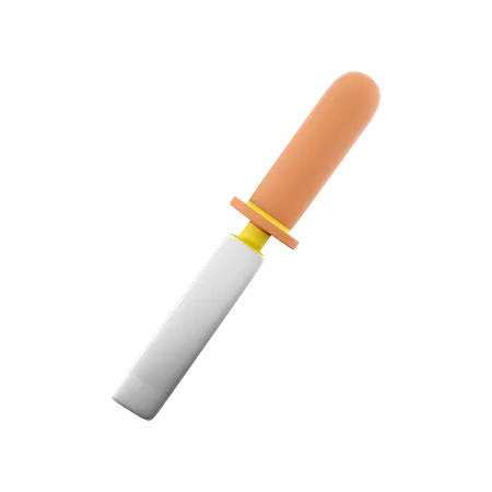 3 D Render Chisel With Wooden Handle Isolated On White Background With Clipping Path 3 D Illustration Of Repair And Construction Tool 3D Icon