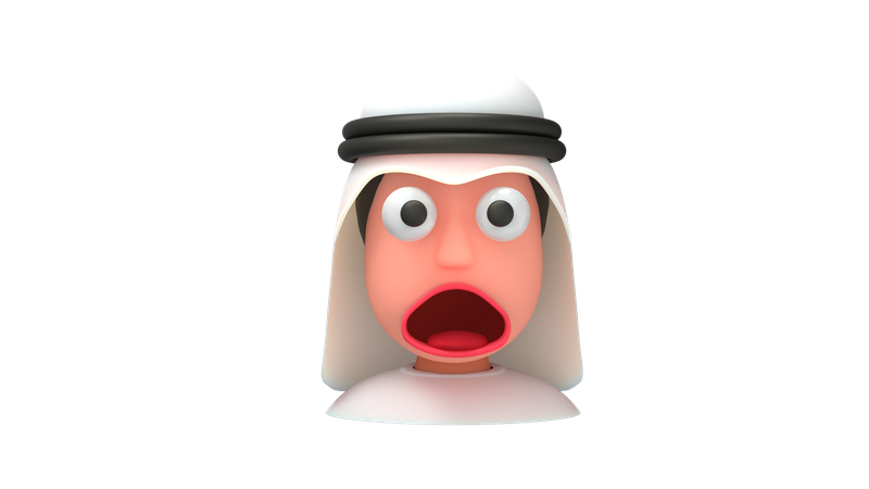 Homem do emirado chocante  3D Emoji