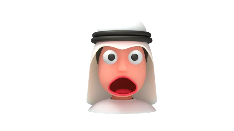 Homem do emirado chocante  3D Emoji