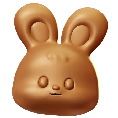 Cute Cartoon 3 D Easter Rabbit Chocolate Easter Food Desserts Sweet Happy Easter Day Festival Spring Holiday 3D Icon