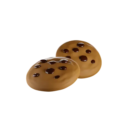 Choco Chips 3 D Render Isolated Images 3D Icon