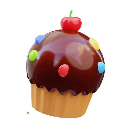 Choco Cup Cake  3D Icon