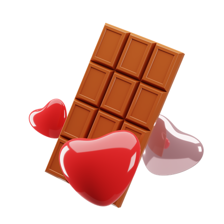 Amour au chocolat  3D Illustration