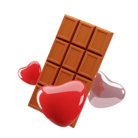Amour au chocolat  3D Illustration