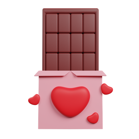 Amour au chocolat  3D Illustration