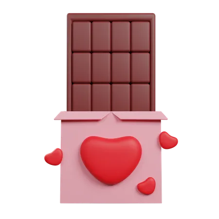 Amour au chocolat  3D Illustration