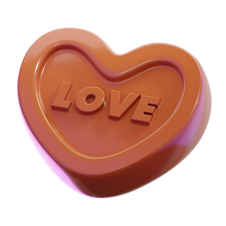 Bonbon coeur en chocolat  3D Icon