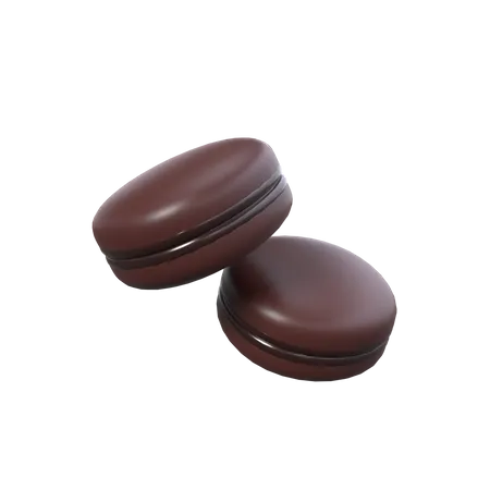 Macaron au chocolat  3D Icon