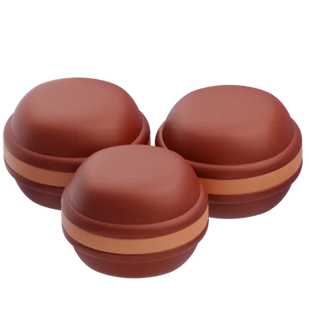 Macarons au chocolat  3D Icon