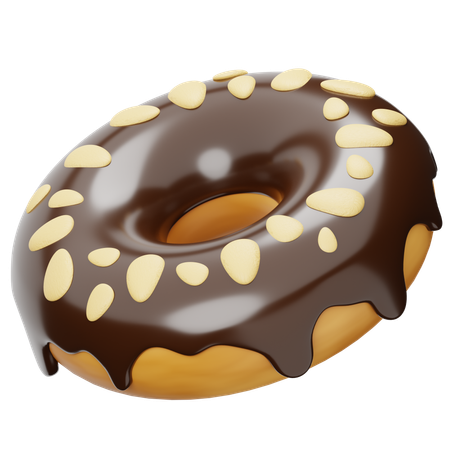 Chocolate Almond Donuts  3D Icon