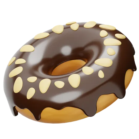 Chocolate Almond Donuts  3D Icon