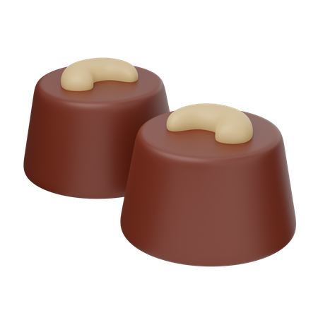 Anacardo con chocolate  3D Icon