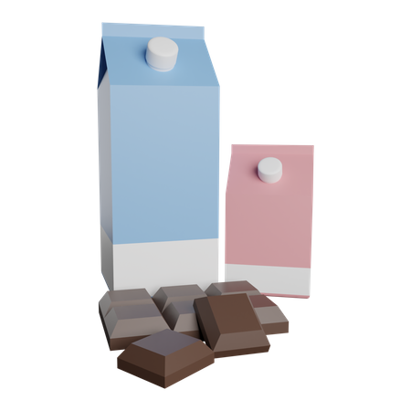 Chocolate And Milk  3D Illustration