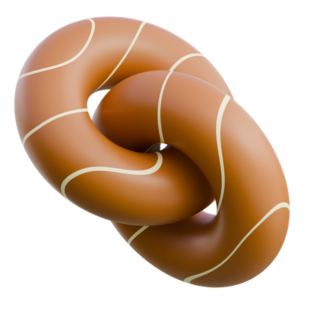 Chocolate Bagel With Drizzle  3D Icon
