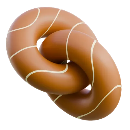 Chocolate Bagel With Drizzle  3D Icon