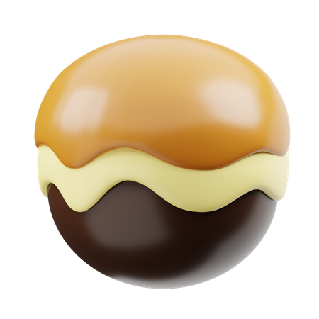 Chocolate Ball Caramel & Vanilla Cream  3D Icon